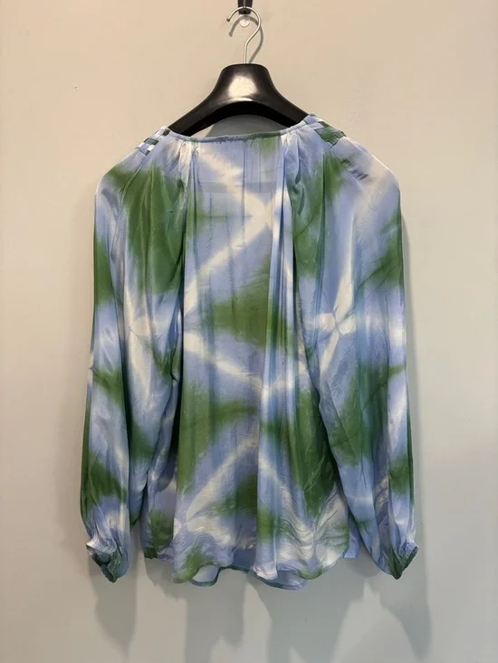 La Petite Francaise Barbara Tie Dye Tunic Braided V Neck Green Size Large - Picture 5 of 14
